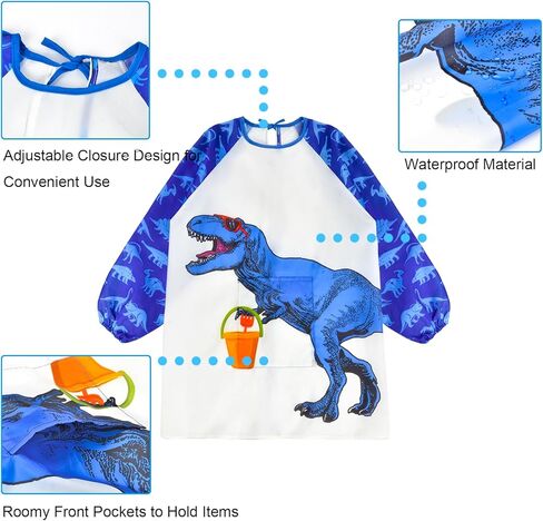 Sylfairy Kids Art Smocks للطلاء ، فنان مقاوم للماء قوس قزح مآزر يونيكورن الطلاء Smoocks الصغار سموك للطفل in Saudi Arabia