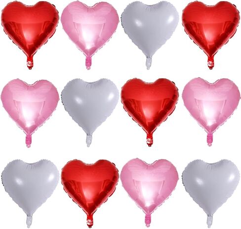 12 Pcs Red Heart Shaped Balloons 18 Inch XOXO | LOVE | SWEET Valentine Balloons for Valentines Day Bridal Shower Wedding Party Decorations (Red,Pink, Hot Pink) in Saudi Arabia