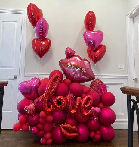 12 Pcs Red Heart Shaped Balloons 18 Inch XOXO | LOVE | SWEET Valentine Balloons for Valentines Day Bridal Shower Wedding Party Decorations (Red,Pink, Hot Pink) in Saudi Arabia