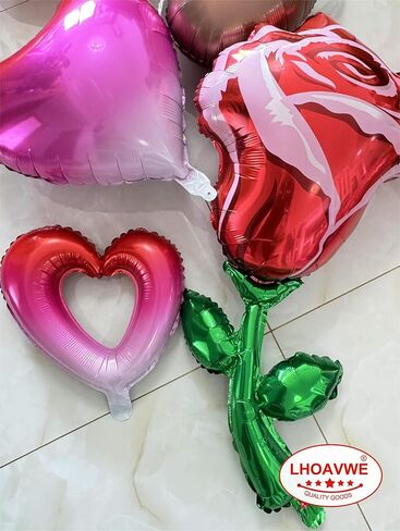12 Pcs Red Heart Shaped Balloons 18 Inch XOXO | LOVE | SWEET Valentine Balloons for Valentines Day Bridal Shower Wedding Party Decorations (Red,Pink, Hot Pink) in Kuwait