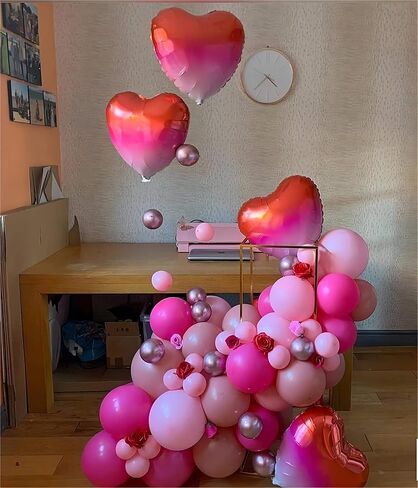 12 Pcs Red Heart Shaped Balloons 18 Inch XOXO | LOVE | SWEET Valentine Balloons for Valentines Day Bridal Shower Wedding Party Decorations (Red,Pink, Hot Pink) in Kuwait