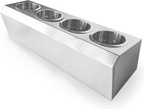 Flatware Organizers Stainless Steel Cylinder Flatware Silverware Utensil Holder Organizer Caddy (4 holes) in Saudi Arabia