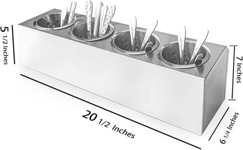 Flatware Organizers Stainless Steel Cylinder Flatware Silverware Utensil Holder Organizer Caddy (4 holes) in Saudi Arabia