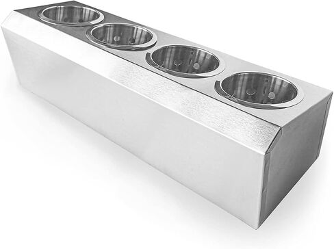 Flatware Organizers Stainless Steel Cylinder Flatware Silverware Utensil Holder Organizer Caddy (4 holes) in Saudi Arabia