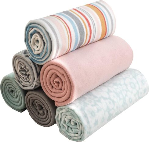 Fleece Throw Blanket Set Bulk for Travel Kids Outdoor Wedding Pet (Assorted #2, Pack of 6 50x60 Inches) in Kuwait