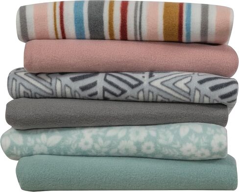 Fleece Throw Blanket Set Bulk for Travel Kids Outdoor Wedding Pet (Assorted #2, Pack of 6 50x60 Inches) in Kuwait