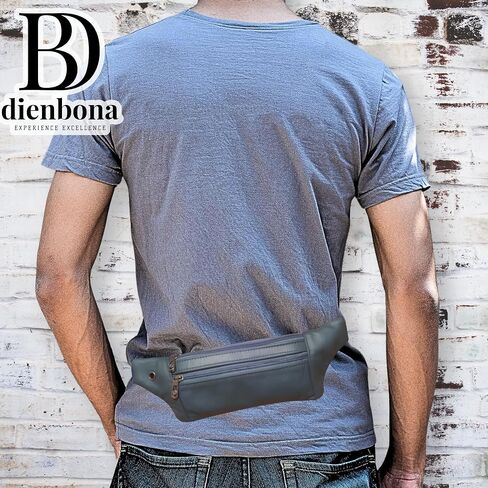 Genuine Leather Slim Lightweight Vintage Fanny Pack Sling Bags with Key Ring Strap, Minimalist Adjustable Strap Travel Zipper Pockets Crossbody Daypack, Cowhide Leather Waist Backpack (Coffee Brown) in Saudi Arabia