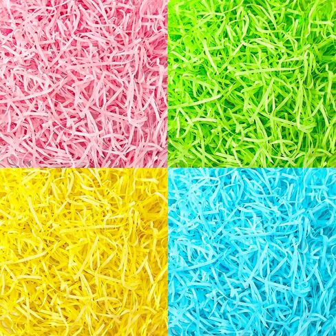 MARFOREVER 200g Paper Easter Grass, Shredded Paper Grass for Easter Basket filling Gift Wrapping Colorful Easter Grass Basket Filler Bulk for Easter Party Favors Decorations and Stuffers（7oz） in Kuwait