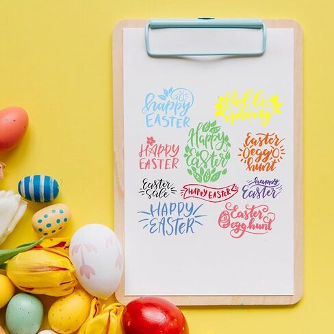 Happy Easter Clear Stamps for Card Making Happy Easter Words Bunny Rabbit Rubber Stamps Easter Transparent Silicone Seals for Easter Spring DIY Scrapbooking Embossing Paper Card Album Craft Supplies in Kuwait