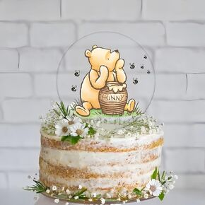 Winnie Cake Topper Acrylic Pooh Baby Shower Decorations Cake Decoration Cupcake Toppers Classic Winnie Decorts