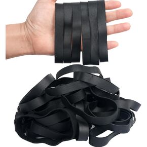 نطاقات Haidibao-Rubber 40 PCS حجم#105 Big Black Rubber Band Barge Large Fand Band Fands Office Supplies Hight Duty Wide Strong Fands Outdoor (5.12 "× 0.6")