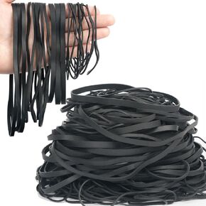 Rubber Bands Assorted Sizes 0.5lbs large rubber bands heavy duty Elastic Bands 4 sizes black rubber band for Office supplies size#69,size#117B,size#8in,size(4-4/5" x 1/16")