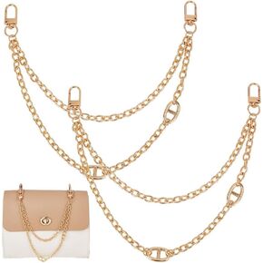 UNICRAFTALE 2Pcs 11.57 Inch Bag Chain Decorative Metal Bag Strap Purse Extender Strap 2-Layer Chain Strap Handbag Handle Chain with Swivel Clasps for Bag Replacement Accessories