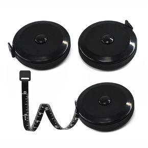 Tape Measures Retractable, Fabric Measuring Tape, 60 Inch/300 CM- Small Sewing Tape Measure for Craft Nursing Medical Travel 3PS (Black)