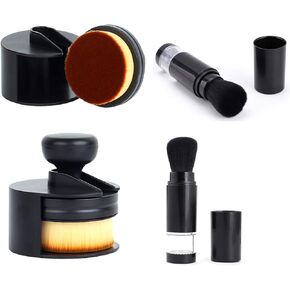 2Pcs Round Ink Blending tooland Embossing Powder Brush Retractable Applicator Tool Brush Soft Bristles with with Brush Storage Tray Holderfor DIY Scrapbooking Cards Making