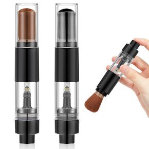 Tioncy 2 Pcs Embossing Powder Brush Refillable Loose Powder Brush Reusable Travel Spray Applicator tool Retractable for Card Making Scrapbooking Craft Paint Makeup(Black, Brown)