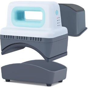 Gimify Hat Press Machine, 4 Heating Levels Mini Heat Press with 3.1"x5.5" Ceramic-Coated Heat Plate, Curved with Safety Base & Auto-Off, Portable Blue