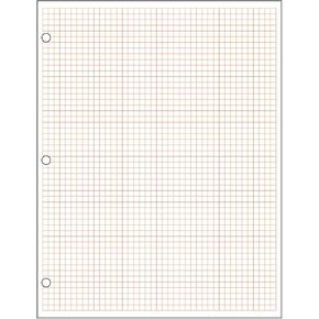 Geyer Instructional Products - Metric Graph Paper, 1/2 cm Squares, Double Sided, Red Lined, 500 Sheet Ream, Three Hole Punched