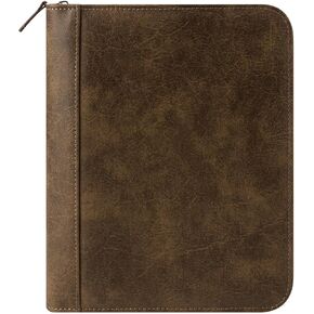 Franklincovey - FC Basics Binder - جلود محاكاة محاكمة - سستة من أجل المخططين (كلاسيكي ، بني)