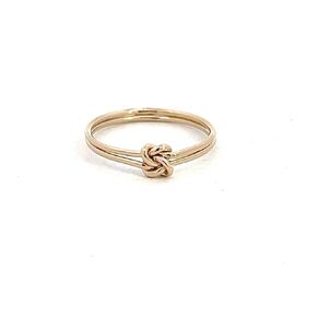 Ellie J Maui Handmade Double Love Knot Ring, 14k Yellow Gold Filled Jewelry, Mothers Day, Anniversary, Birthday, Promise Ring, Senior, Gift for Her, Graduation, Sweet 16, Friendship, Size 6 1/2