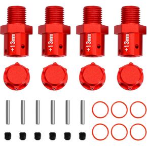 Aluminum +13mm Wide Wheel Hex Hub Upgrade Parts for Arrma 1/7 Mojave Infraction Felony Limitless Fireteam 1/8 Kraton Outcast 6S BLX (Red)