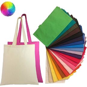 Set of 24 Blank Cotton Tote Bags Reusable 100% Cotton Reusable Tote Bags (2 dozen)