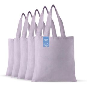 Simply Green Solutions Reusable Cotton Cloth Grocery Craft Bag, 15 x 16 Reusable Tote with Handle, Pack of 5, Orange in Saudi Arabia