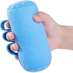 Palm Grips, Hand Contracture Cushions, Finger Grips, Finger Splitter, Palm Protector for Hand Contracture, Grip Strengthener Pad, Stress Relief, for Elderly Care, Washable, Blue, 2 Pcs