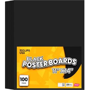 Poster Board, Black Poster Paper 11x14, Black Poster Board, Poster Board Bulk, Large Poster Board, School Supplies, 100 Pack