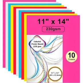 10 PCS 11 "× 14" لوحة الملصقات الورقية Rookea ملصق ملصق ملصق Bulk 230 GSM لوحات الرؤية السميكة فارغة لوحة الملصقات الذكية لمشاريع الفنون المدرسية الرسم رسومات الكوكب