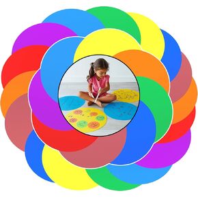 XANADU 6 Inch Floor Stickers Dry Erase Dots for Classroom Tables -32 Pcs - Multicolor Classroom Must Haves, Self-Adhesive Vinyl Dry Erase Circles for Teachers, Line-Up Markers, Desk Mats