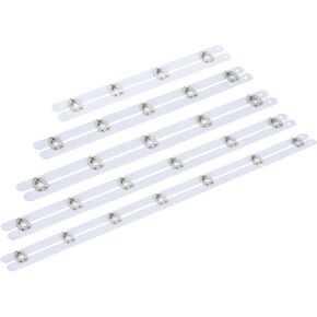 uxcell 5 Set Corset Busk, 8,10,11,12,14 Inch White Steel Boning Support with Silver Buttons Spring Steel Corset Busk Corset Boning for Sewing Corset Making Gown Wedding Dress