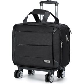 Lekebobor Rolling Laptop Bag - Rolling Laptop Briefcase on Wheels for Women/Men Fits Up to 15.6Inch, Water Resistant for Travel Work and Business (Black)