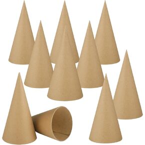 Zhanmai 12 Pcs Paper Mache Cones Open Bottom Cardboard Craft Cone for DIY Gnomes Ornament Tree Decoration DIY Craft Home Decoration(9.8 x 3.9 Inch)