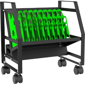 Mobile Laptop Charging Cart – 10 Device Multi Charging Station on Wheels, Compact Laptop Cart & Phone Charging Station for Classrooms, Offices, Libraries
