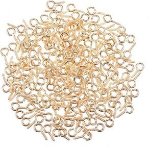 400PCS Screw Eye Pins for Jewelry Making, Eye Screws for Crafts, Gold Tiny Eye Screws Hooks, Ornament Eyelet Screws, Mini Eye Screws for Jewelry Making, DIY Projects, Arts and Crafts
