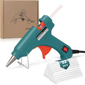 Hot Glue Gun Kit with 32 Glue Sticks, Fast Preheating Hot Melt, Mini Glue Gun for School Crafts DIY Arts and Quick Home Repairs, 20W Black