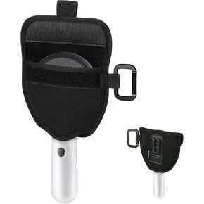 Carrying Case for Magnifying Glass with Light, Magnifying Glass Pocket Pouch with Handle for AIXPI JMH, Protective Case Pouch Sleeve Bag with Belt Clip & Carabiner Attach to Packs, Belts and More