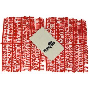 Red Letter Set for Changeable Felt Letter Boards, 3/4" 460 Characters