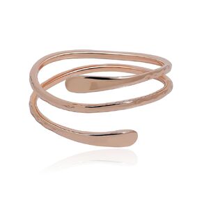 Meissa Hammered Silver Wire Wrap Rings for Women Adjustable Textured Band Ring Handmade Thumb Rings Rose Gold Plated Personalized Stackable Name Ring, Rose Gold