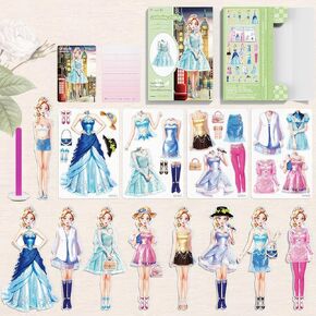 Beautiful Magnetic Princess Dress Up Paper Doll, 2025 Portable Magnet Dress Up Games Paper Dolls for Girls Ages 4-7 Nurturing Creativity and Imagination Set Birthday (Lea)
