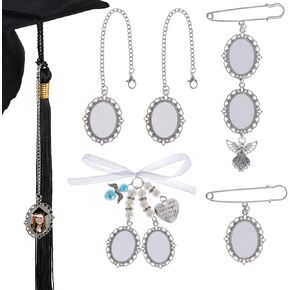 phnydreg 5Pcs Graduation Cap Memorial Photo Charms Sublimation Tassel Charms for Graduation Cap Graduation Gift DIY in Graduation Cap Tassel Charm for Graduation Gown and Caps