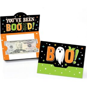 Big Dot of Happiness You've Been Booed - Ghost Halloween Party Money And Gift Card Holders - Set of 8