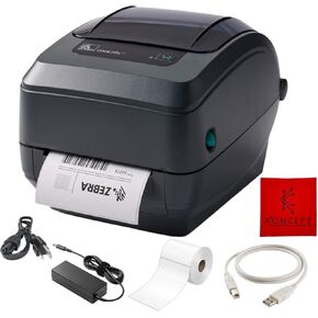 Zebra GK420T Thermal Transfer Desktop Printer for Labels, Receipts, Barcodes, Tags, and Wrist Bands - 1 Year Warranty - USB and Ethernet Port Connectivity (Renewed)