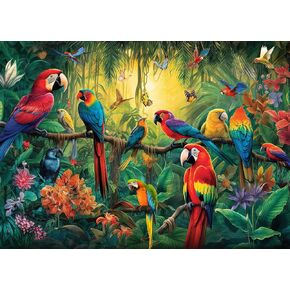 HUADADA Jigsaw Puzzles for Adults 1000 Pieces, Birds in Forest Interlock Perfectly Letter on Back No Dust, Home Decor Birthday Party Toy for Men Women Elders Seniors (27.5"x19.6"), 1:1 Poster