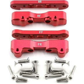 Suspension Hanger Lower Arm Mount Set Front Rear Alum Alloy 4pcs for 1/5 Arrma Kraton 8S Outcast 8S ARA330556 ARA330594 ARA330588 ARA330557 Upgrade Parts (Red)