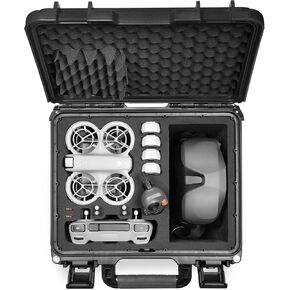 Lekufee Waterproof Hard Carrying Case for DJI Neo Drone,DJI Neo Motion Fly More Combo,DJI Goggles N3/3/2/Integra,DJI RC 2,DJI RC N3/N2,DJI RC Motion 3/2,and Accessories(Case Only)