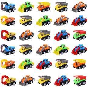 30 Pcs Mini Construction Car Toys for Kids Party Favors, Pull Back Vehicles Set, Goodie Bags Stuffers, Excavator Truck Tractor Easter Fillers for Girls Boys Classroom Prizes Child Play Set Gifts