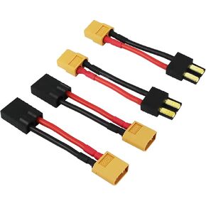 4pcs Compatible with TRX to XT60 Male Female RC Connector Adapter with 14awg 2in Wire(E20-4)