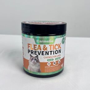 Flea Treatment for Cats - 200 Chews Flea and Tick Prevention for Cats Chewables - Kitten Flea Treatment Soft Treats for All Breeds & Ages - Natural Cat Flea and Tick Treatment Pills - Chicken Flavor